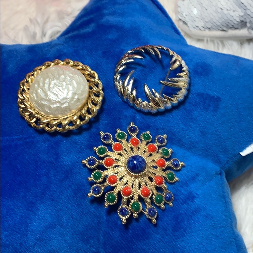 Sarah Coventry brooches pins lot of 9 gold silver - Picture 5 of 8